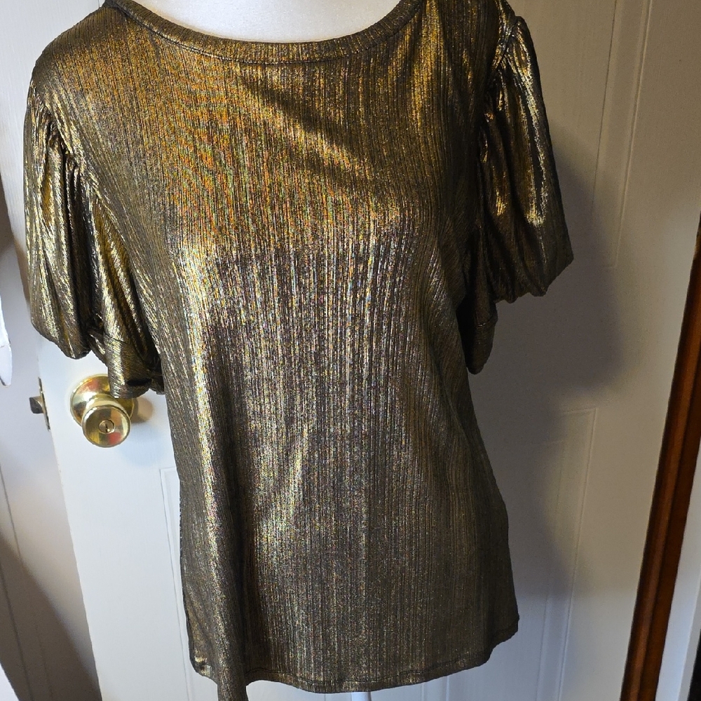 Gold Metallic Women's Top